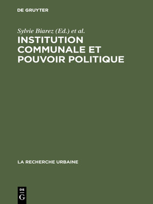 cover image of Institution communale et pouvoir politique